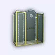 Прямоугольное пристенное душевое ограждение Cezares Retro, одна распашная дверь, RETRO-AH-14-150/100-CP-G-R 1500x1000x1950 мм