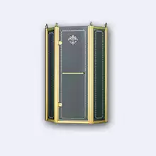 Душевой уголок пятиуголный Cezares Retro, одна распашная дверь, RETRO-P-1-90-PP-G-L 900*900*1950 мм