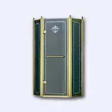 Душевой уголок пятиуголный Cezares Retro, одна распашная дверь,RETRO-P-1-90-CP-Br-L 900*900*1950 мм