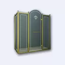 Прямоугольное пристенное душевое ограждение Cezares Retro, одна распашная дверь,RETRO-AH-14-150/100-CP-Br-R 1500x1000x1950 мм