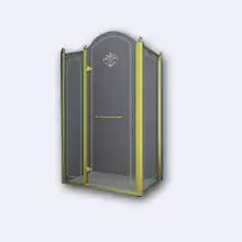 Душевой уголок прямоугольный Cezares Retro, одна распашная дверь,RETRO-AH-11-100/90-CP-Br-L 1000x900x1950 мм