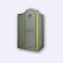 Душевой уголок прямоугольный Cezares Retro, одна распашная дверь, RETRO-A-11-100-PP-G-L 1000x1000x1950 мм