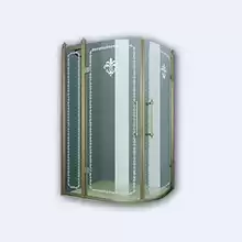 Душевой уголок радиальный Cezares Retro ассиметричный, R-550, две распашные двери, RETRO-RH-2-120/90-PP-G 1200*900*1950 мм