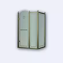 Душевой уголок прямоугольный Cezares Retro, одна распашная дверь, RETRO-A-11-100-PP-Br-L 1000x1000x1950 мм