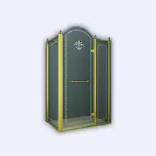 Душевой уголок прямоугольный Cezares Retro, одна распашная дверь, RETRO-A-11-100-CP-G-R 1000x1000x1950 мм