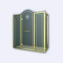 Прямоугольное пристенное душевое ограждение Cezares Retro, одна распашная дверь, RETRO-AH-14-150/90-CP-G-L 1500x900x1950 мм
