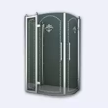 Радиальное ассиметричное пристенное душевое ограждение Cezares Retro, R-550, две распашные двери, RETRO-RH-22-120/90-CP-Cr 1200*900*1950 мм