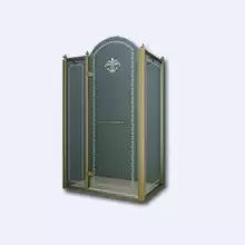 Душевой уголок прямоугольный Cezares Retro, одна распашная дверь,RETRO-A-11-100-CP-Br-L 1000x1000x1950 мм