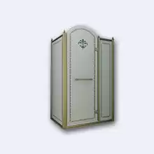 Душевой уголок прямоугольный Cezares Retro, одна распашная дверь, RETRO-A-11-100-PP-Br-R 1000x1000x1950 мм