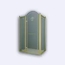 Душевой уголок прямоугольный Cezares Retro, одна распашная дверь, RETRO-AH-12-120/100-CP-G-L 1200x1000x1950 мм