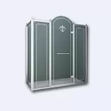 Прямоугольное пристенное душевое ограждение Cezares Retro, одна распашная дверь, RETRO-AH-14-150/90-CP-Cr-R 1500x900x1950 мм