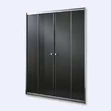 Дверь в проем Cezares Anima: одна раздвижная секция с одним неподвижным стеклом. ANIMA-BF-2-170-P-Cr 1700x1950 мм