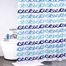 Штора для ванной комнаты Milardo Blue Curls 180*200 см полиэстер, 910P180M11