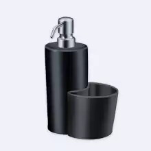 APPOGIO Диспенсер для мыла фарфоровый настольный, цвет черный