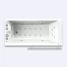 Ванна г/м "ВЕГА-СТАНДАРТ-CHROME", 1680х780 (левое исполнение), рама-подставка, слив-перелив полуавтомат, фронтальная панель с горизонтальной серой вст