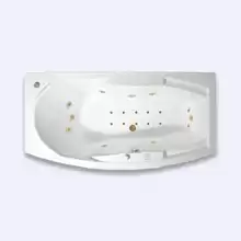 Ванна г/м "АЛЬМА-BRONZE", 1680х840 (правое исполнение), рама-подставка, слив-перелив полуавтомат, фронтальная панель, 7 форсунок "Джереми" по периметр