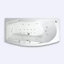 Ванна г/м "АЛЬМА-LUXE", 1680х840 (левое исполнение), рама-подставка, слив-перелив полуавтомат, фронтальная панель, 7 форсунок "Джереми-Luxe" по периме