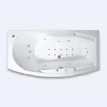 Ванна г/м "АЛЬМА-LUXE", 1680х840 (правое исполнение), рама-подставка, слив-перелив полуавтомат, фронтальная панель, 7 форсунок "Джереми-Luxe" по перим