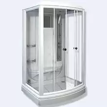 Душевая кабина Radomir ДИАНА 3, поддон на раме-подставке с устройством слива, задняя стенка, крыша, стеклянные шторки (прозрачные), вертикальный душ