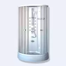 Душевая кабина Radomir Паола 1, стеклянные шторки (матовые), поддон на раме-подставке с устройством слива, боковые стенки, стойка без гидромассажа