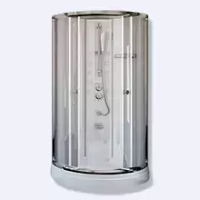 Душевая кабина Radomir Паола 2 ЛЮКС, стеклянные шторки (прозрачные), профиль хромированный, поддон на раме-подставке с устройством слива, боковые стен