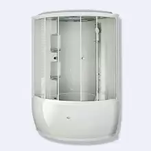 Душевой бокс Radomir ЛАУРА компл. 1, чаша ванны, рама-подставка, слив-перелив полуавтоматический, фронтальная панель, боковые стенки, крыша, стеклянны