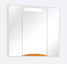 Шкаф-зеркало Lindis Элвис-85 850*150*800 с подсветкой Цвет: оранж шагрень 17354