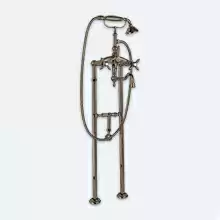 Напольный смеситель для ванны с ручным душем и поворотным изливом, с кронштейном для слива-перелива Cezares ATLANTIS-NOSTALGIA-VDPS2-02 Бронза ручки Б