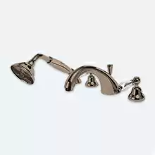 Смеситель на борт ванной с ручным выдвижным душем Cezares DIAMOND-BVD-02-Sw Бронза ручки Swarovski