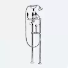 Напольный смеситель для ванны с ручным душем, с кронштейном для слива-перелива Cezares DIAMOND-VDPS-01-Sw-N Хром ручки Swarovski Nero
