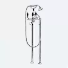 Напольный смеситель для ванны с ручным душем Cezares DIAMOND-VDP-01-Sw-N Хром ручки Swarovski Nero