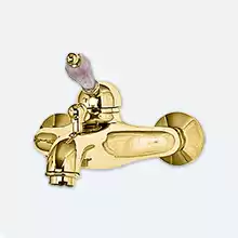 Смеситель для ванны и душа однорычажный Cezares VINTAGE-VM-03/24-BC Золото 24 карат ручки Мрамор