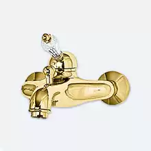 Смеситель для ванны и душа однорычажный Cezares VINTAGE-VM-03/24-Sw Золото 24 карат ручки Swarovski