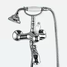 Смеситель для ванны и душа однорычажный в комплекте с ручным душем Cezares VENEZIA-VDM-01-Bi Хром ручки Белая