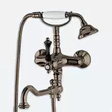 Смеситель для ванны с ручным душем и повортным изливом Cezares MARGOT-VDFM2-02-NM Бронза ручки Мрамор