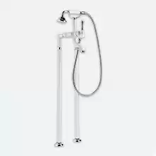 Напольный смеситель для ванны с ручным душем Cezares MARGOT-VDMP-BLC bianco lucido/cromo ручки bianco lucido/cromo