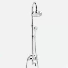 Душевая колонна со смесителем с поворотным изливом, верхним и ручным душем Cezares MARGOT-CVDF-01-Bi Хром ручки Белая