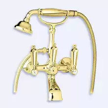 Смеситель для ванны с ручным душем Cezares FIRST-VD-03/24-M Золото 24 карат ручки Металл