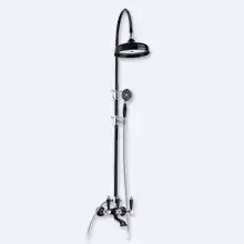 Душевая колонна со смесителем для ванны, верхним и ручным душем Cezares FIRST-CVD-NLC nero lucido/cromo ручка nero lucido/cromo