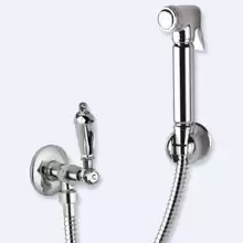 Гигиенический душ со шлангом 120см, запорным вентилем  и держателем Cezares FIRST-KS-01-M Хром ручки Металл