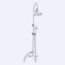 Душевая колонна со смесителем для ванны, верхним и ручным душем Cezares NOSTALGIA-CVD-BLC bianco lucido/cromo ручки bianco lucido/cromo