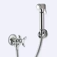 Гигиенический душ с запорным вентилем, со шлангом 120см и держателем Cezares NOSTALGIA-KS-01 Хром ручки Хром