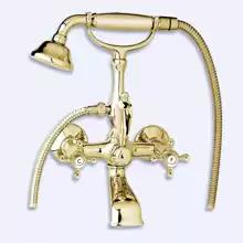 Смеситель для ванны с ручным душем Cezares GOLF-VD-03/24-M Золото 24 карат ручки Золото 24 карат