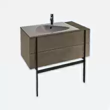 Мебель 100 см для раковины 80 см - 2 ящика,коричневая кожа Jacob Delafon Nouvelle Vague EB3031-NR2