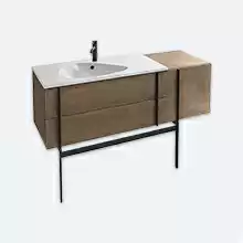 Мебель 145 см для раковины 100 см - 2 ящика+1 высокий ящик, коричневая кожа Jacob Delafon Nouvelle Vague EB3037RU-NR2