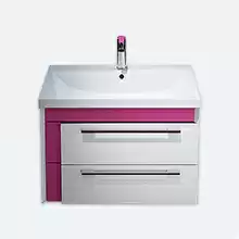 IDDIS Color Plus COL60P0i95 Тумба для ванной комнаты, подвесная. Ширина 60 см. Фасад МДФ 16мм в эмали, боковины ЛДСП белый глянец/розовый. Два выдвижн