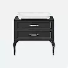 Aqwella LA DONNA комплект мебели (тумба + раковина La Donna), черный, LAD0108BLK