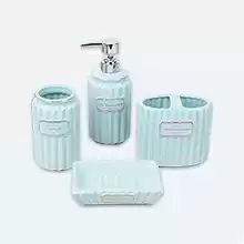 Набор для ванной Bathroom Space "Классика" 4 предмета (мыльница, дозатор для мыла, 2 стакана), цвет голубой