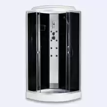 Душевая кабина Aquapulse 4123D grey black 100×100×220см (серое ст, черные з/стен, низкий под)